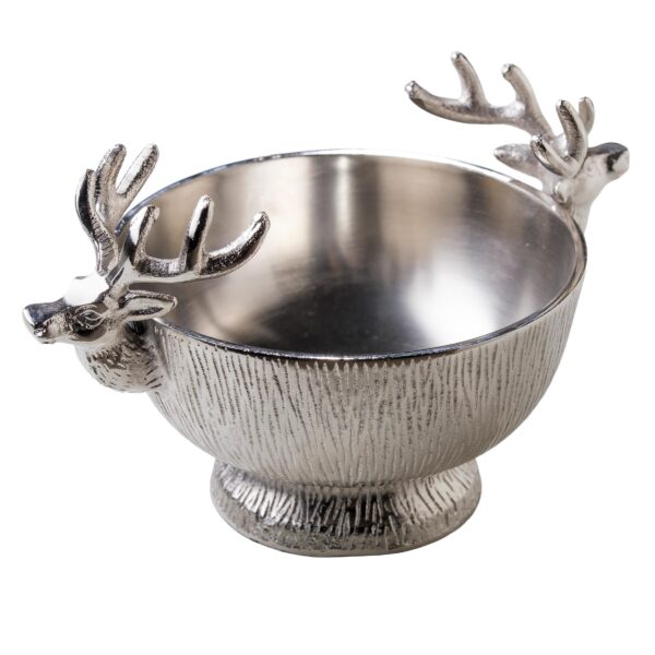 SILVER REINDEER BOWL